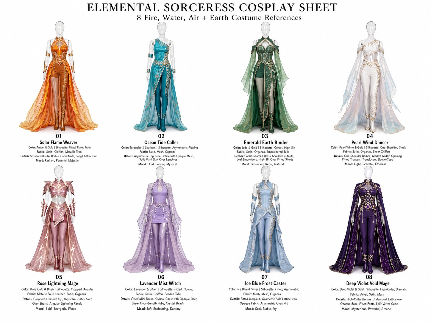 薄紗類魔法師COSPLAY服裝參考板：歐根紗、雪紡、薄紗網布、多…